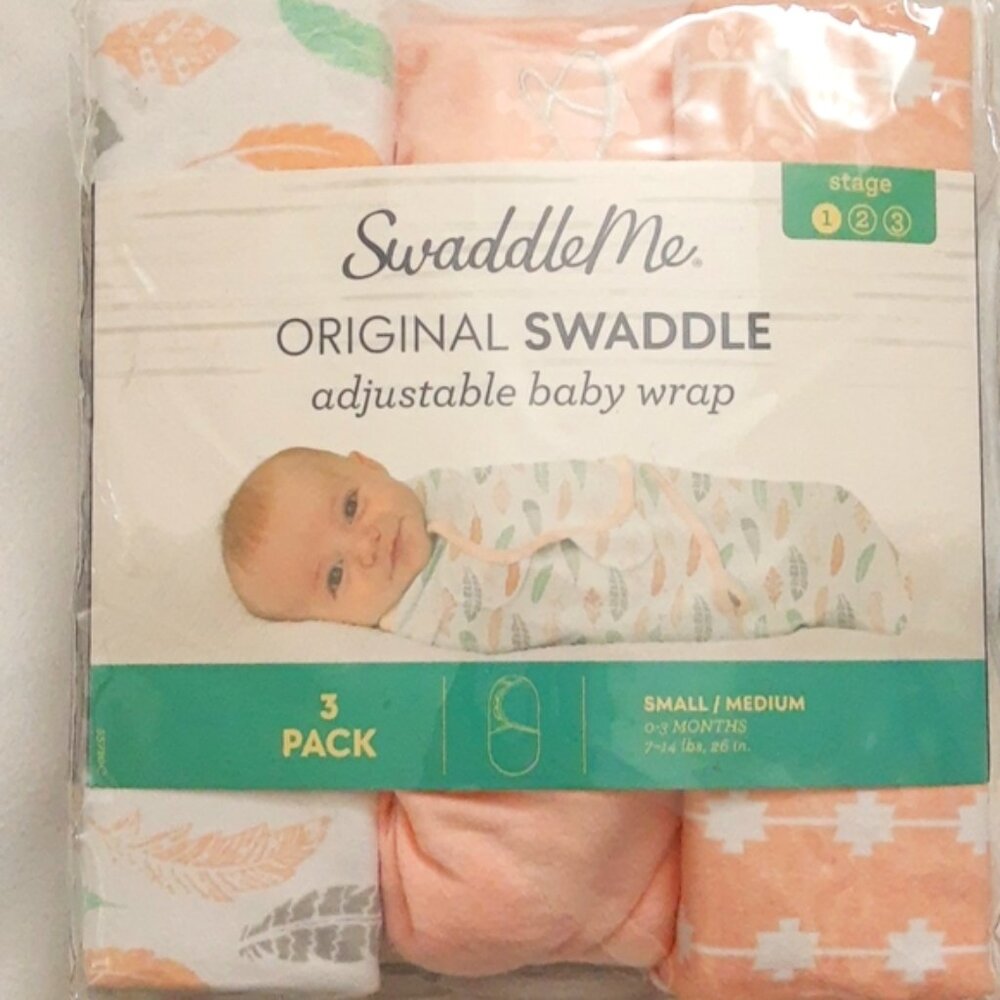 SwaddleMe Original Stage 1 Adjustable Wrap 3-Pack, Newborn Baby Infant S-M NEW